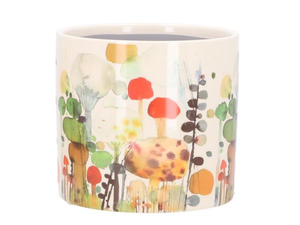 Topf Keramik Herbstmotiv Pilze D16,5 H15cm