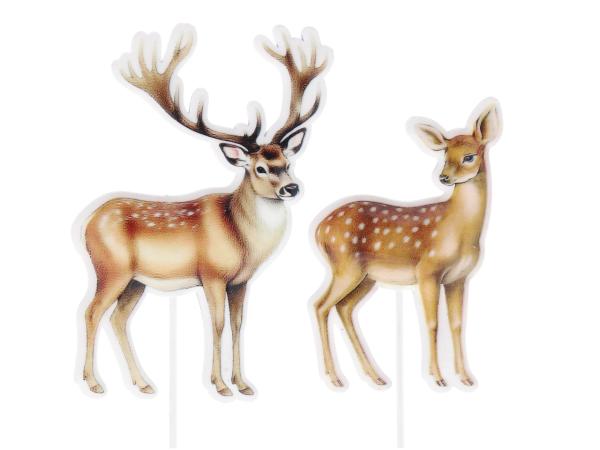 Steckersortiment Metall Druckmotiv Hirsch/Reh 2Mod B6,5-8 H33-34,5CM