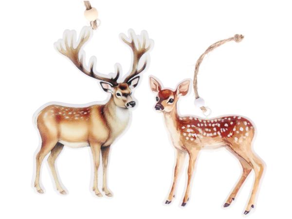 Hängersortiment Metall Druckmotiv Hirsch/Reh 2Mod beidseitig B6,5-8 H33-34,5cm