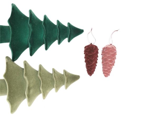 Zapfen Kunststoff Flock 2Fb grün-dkgrün sort z Hängen 