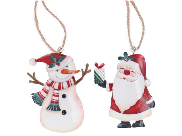 Hänger Blech Niko/Schneemann Druckmotiv beidseitig 2Mod B5,8/6,5 H8cm