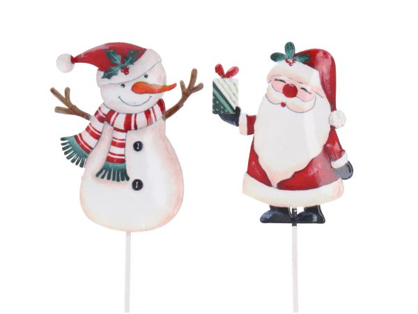 Stecker Blech Niko/Schneemann Druckmotiv beidseitig 2Mod B6 H8 L32cm