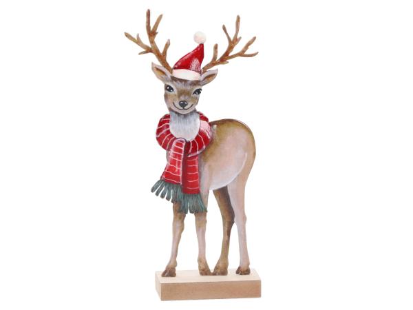 Hirsch Blech Druckmotiv beidseitig z Stellen B9 T4 H20cm