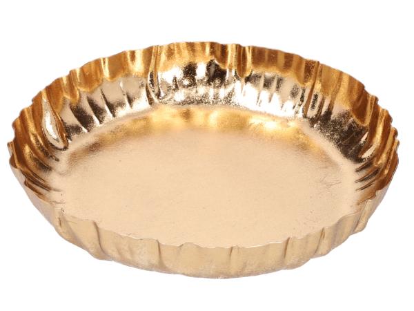 Schale Blech Faltenoptik metallic D34 H5,5cm