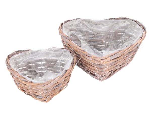 Herz Rattan gespalten Set2 D20/25 H9/10,5cm