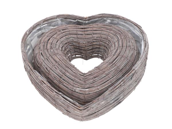 Pflanzherz Weinrebe 2tone Set2 L37/48 B36/43 H12/13cm