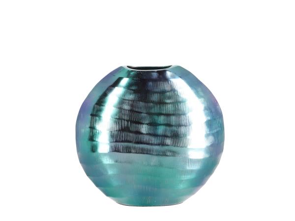 Vase Deko Diskus Wave Aluguss metalplatet 