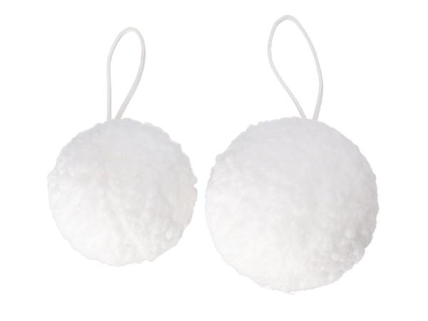 Kugel Plüsch Schneeball z Hängen 2Mod D8/9cm