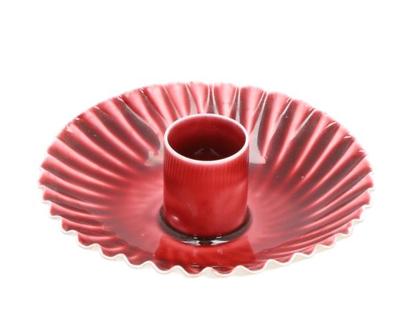 Kerzenhalter Wave gerillt Metall emailliert f Stabkerze D10 H3cm