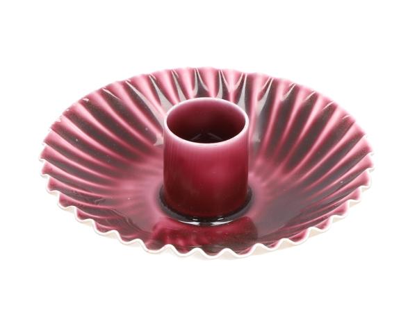 Kerzenhalter Wave gerillt Metall emailliert f Stabkerze D10 H3cm