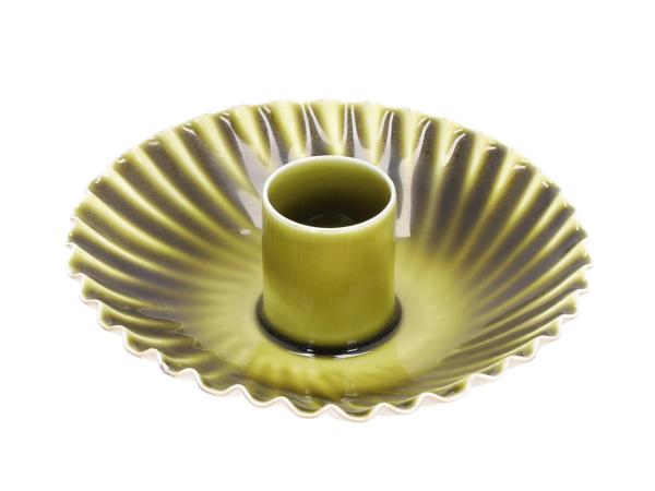 Kerzenhalter Wave gerillt Metall emailliert f Stabkerze D10 H3cm