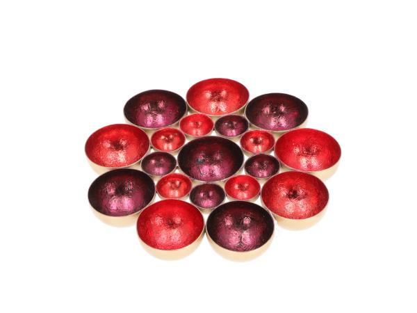 Table Top Multischalen Tablett metall foliert multicolor 