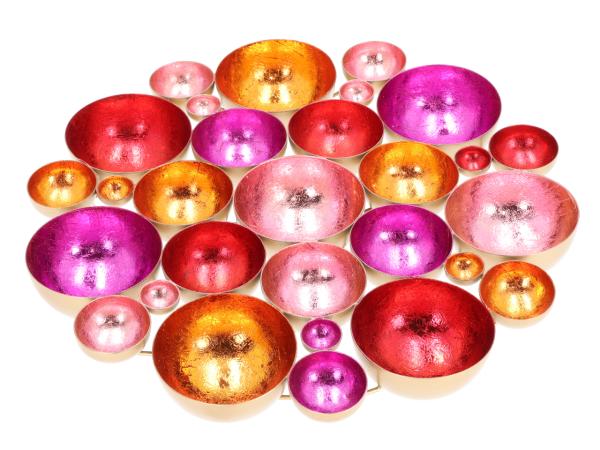 Table Top Multischalen Tablett metall foliert multicolor D40 H4cm