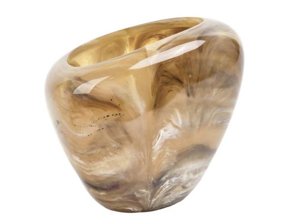 Vase Deko Steinoptik Amber Polyresin B19,9 L14,5 H17,7cm