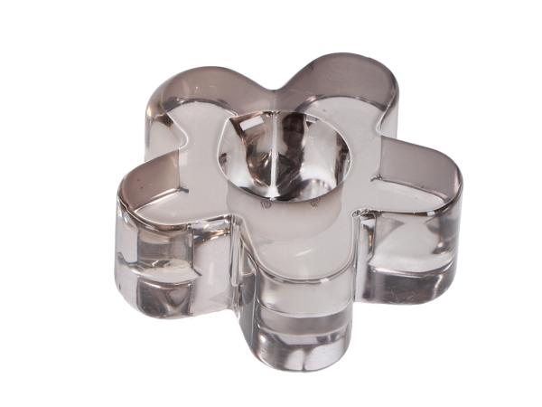 Teelichthalter Blüte Glas Kristall D6 H2,5cm