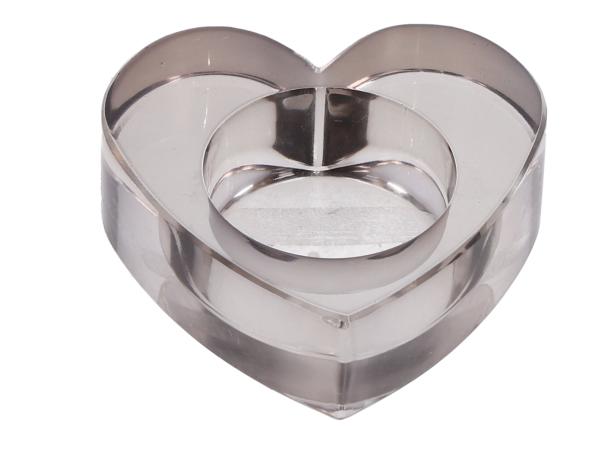 Teelichthalter Herz Glas Kristall D6-7 H2,5cm