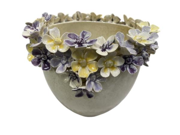 Topf  Blütenrand Daisy Keramik D19,5 H15,5cm