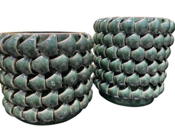 Topf Armadillo Keramik glasiert 