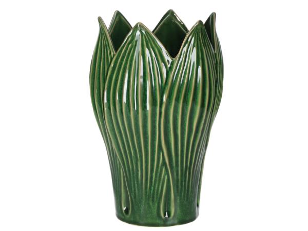 Vase Leavecrown Keramik glasiert D16,5 H25cm