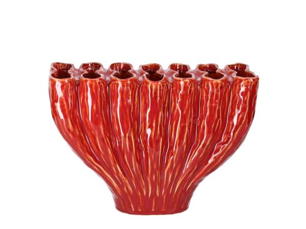 Vase Koralle Keramik glasiert 