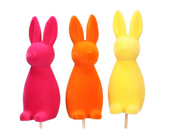 Stecker Hase KST flock 3fb sort H15 L16,5cm