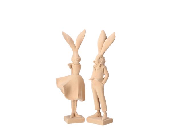 Hase im Anzug Sotftflock Polyresin stehend 