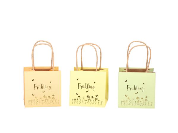 Pflanztasche Frühling m Henkel 3fb sort grn-apricot-gelb 