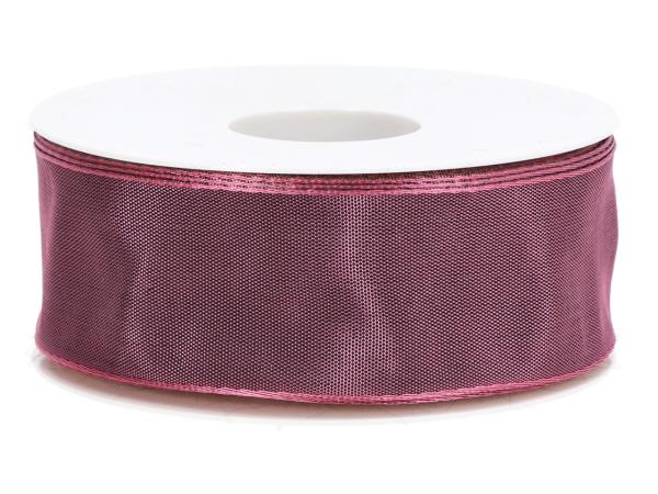 Band Drahtkante 40mm 25mr rosa dunkel 40mm 25mr