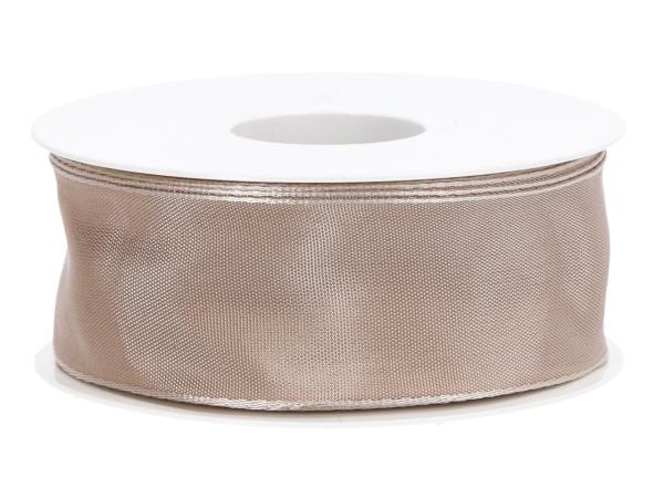 Band Drahtkante 40mm 25mr caramel   40mm 25mr