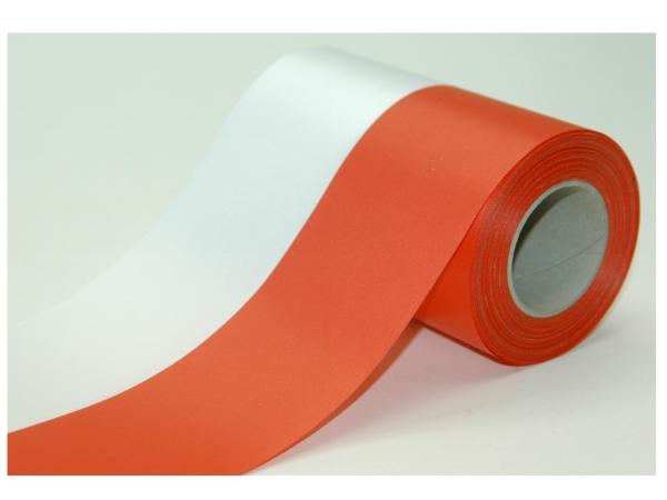 Nationalband Super-Satin 150mm 25mr rot/weiss thermotrans. 150mm 25mr