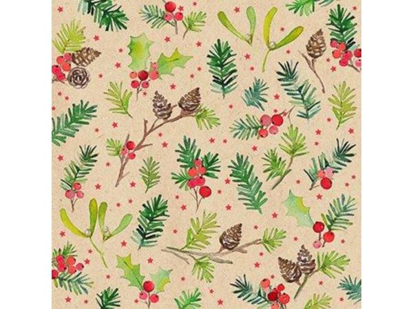 Servietten BY NATURE Xmas 25x25cm 20St plastikfrei verpackt 25x25 20St