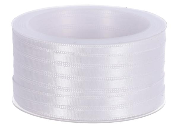 Band Satin 6mm 50mr weiss  6mm 50mr