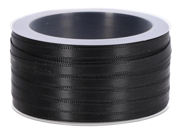 Band Satin 6mm 50mr schwarz 6mm 50mr