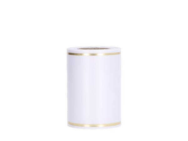 Kranzband Satin m Goldrand 125mm 25mr thermotrans. 125mm 25mr