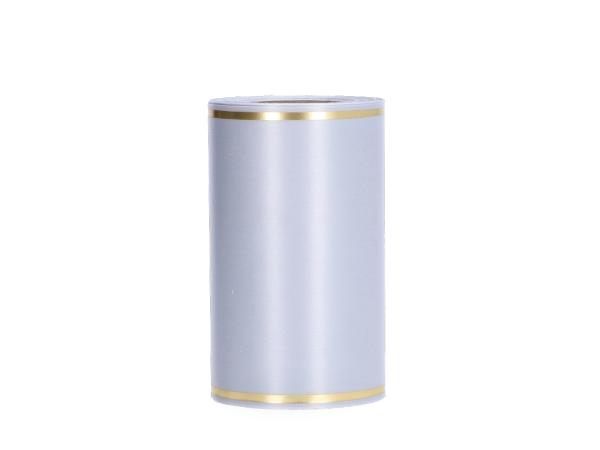 Kranzband Super-Satin m Goldrand 150mm 25mr thermotrans. 150mm 25mr