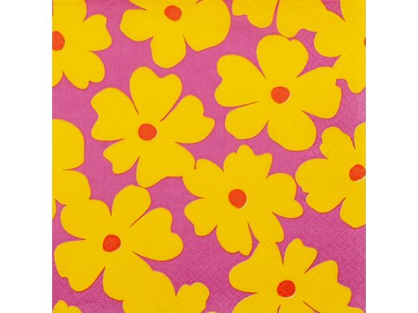 Servietten 33x33cm 20St. gelb violet 33x33cm