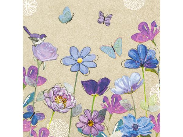 Servietten 33x33cm 20St. creme blau Reif für die Insel 33x33cm