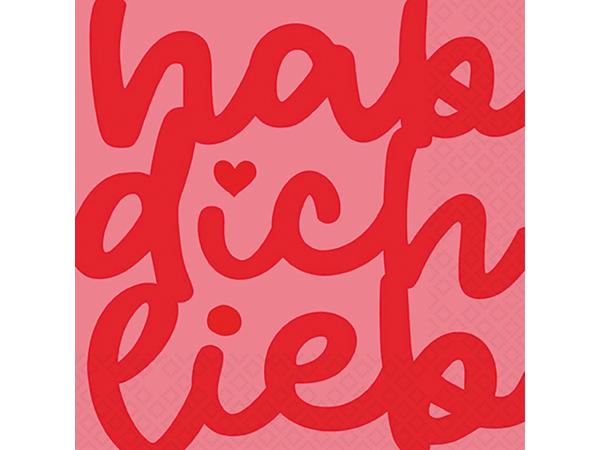 Servietten 33x33cm 20St. hab dich lieb 33x33cm