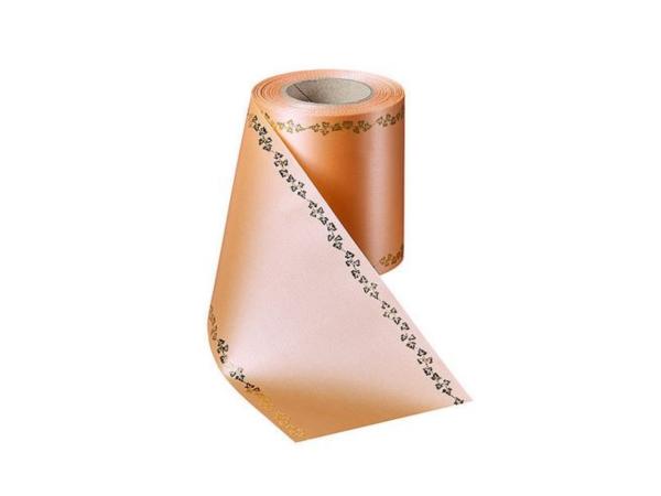 Kranzband Efeurand Supersatin thermotrans. 100mm 25mr apricot 100mm 25mr