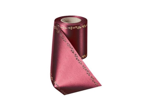 Kranzband Efeurand Supersatin thermotrans. 175mm 25mr burgund 175mm 25mr