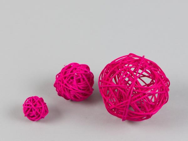 Kugel Rattan D7,5cm  pink   D7,5cm