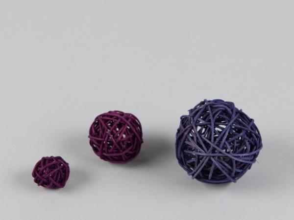 Kugel Rattan D7,5cm pflaume   D7,5cm