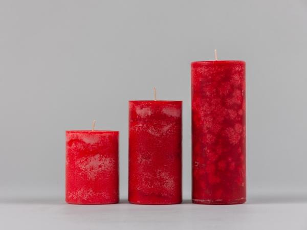 Trend Kerze H130 D70 karminrot "Safe" ca. 44Std Brenndauer
 D7 H13cm