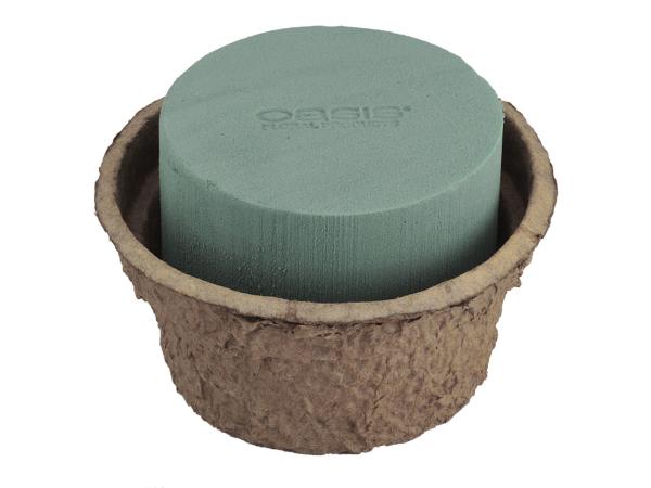 OASIS® BIOLIT® Schale D16cm mit Steckschaum m Recycling-Kartongefäß
 D16 H10cm