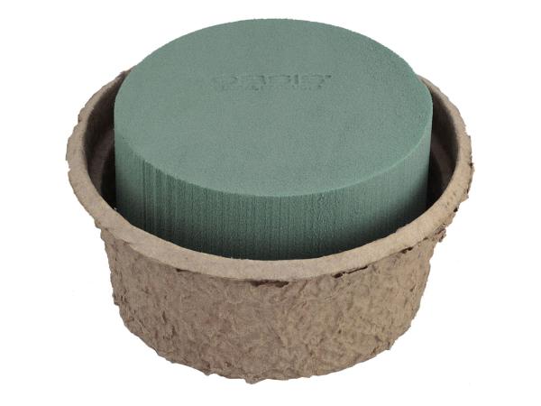 OASIS® BIOLIT® Schale D18cm mit Steckschaum m Recycling-Kartongefäß D18 H10cm