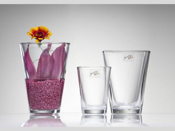 Vase Glas konisch D11 H15cm  D11H15cm