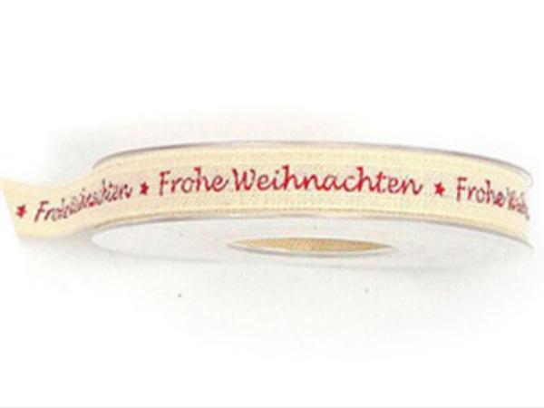 Band Frohe Weihnachten 15mm 20mr 100% Nature Bioabbaubar
 15mm 20mr