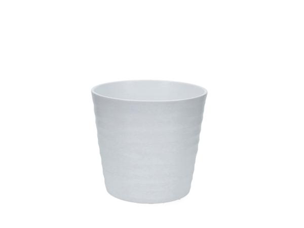 Kübel Wave D15cm weiss matt  D15H13cm