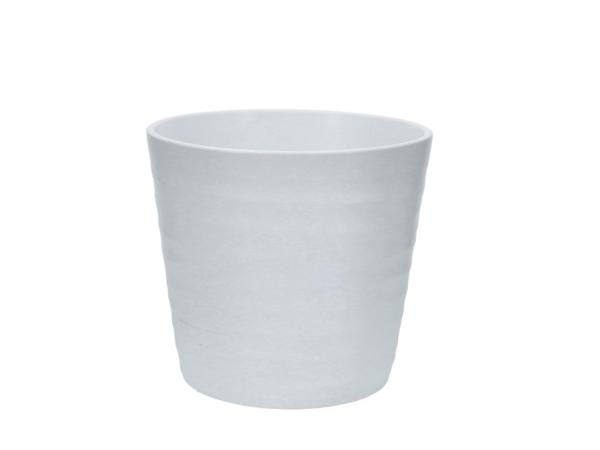 Kübel Wave D17cm weiss matt  D17H15cm