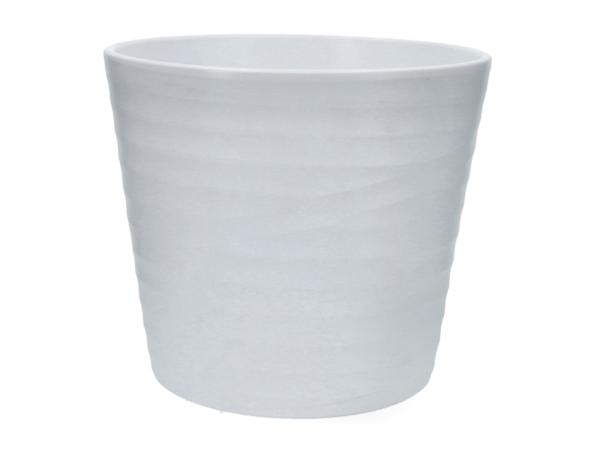 Kübel Wave D23cm weiss matt D23 H20cm
